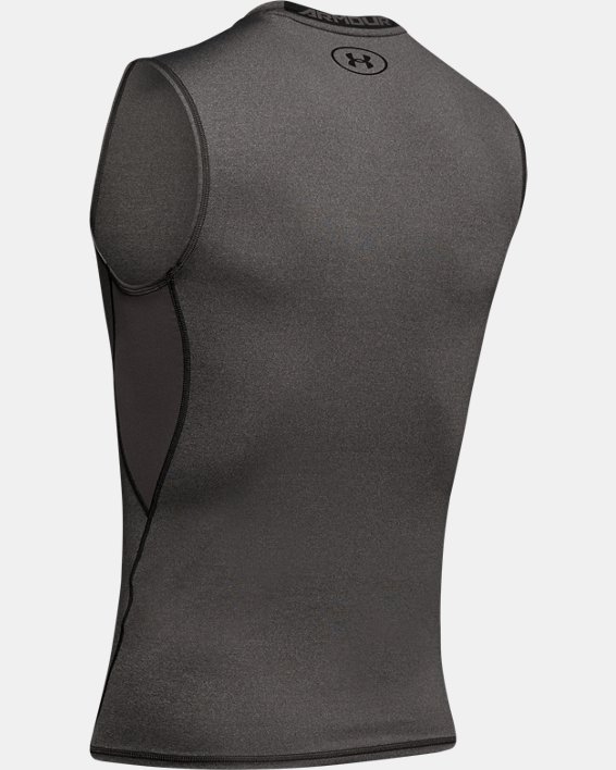 Men's UA HeatGear® Armour Sleeveless Compression Shirt, Gray, pdpMainDesktop image number 5